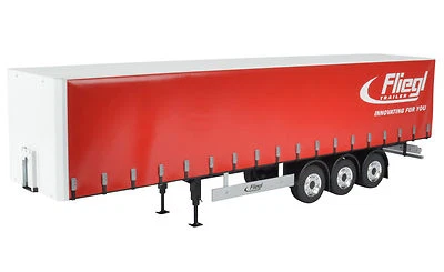 Carson 500907235 1:14 3-Achs Fliegl Megarunner Plane (Rot) Auflieger Plane - Bild 1 von 4