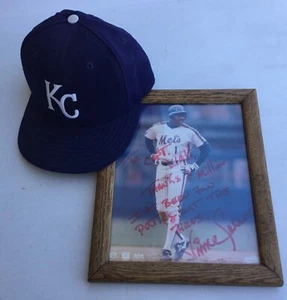 1994 Vince Coleman NL ROY GAME WORN Hat & Signed Photo LA County Fire Dept - Picture 1 of 17