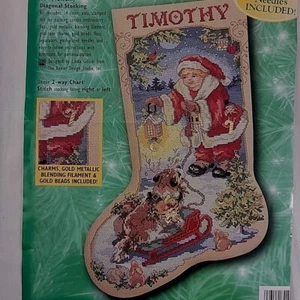 Lets Pretend XMAS Stocking X Stitch Kit Bucilla RARE PATTERN INSTRUCTIONS 84103  - Picture 1 of 3