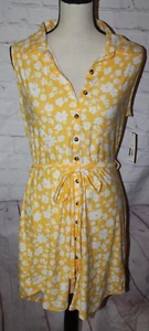 *Neu mit Etikett* No Boundaries gelb weiß Blumen ärmelloses Kleid Spitze hinten Gr. L (11-13) - Bild 1 von 2