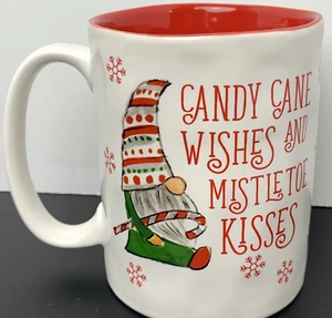 Taza de café menta y pino gnomo troll caña de caramelo muérdago besos Navidad - Imagen 1 de 8