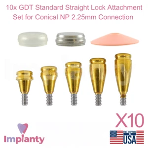 Juego de 10 accesorios de bloqueo recto dental estándar de silicona cónico NP 2,25 mm - Imagen 1 de 12