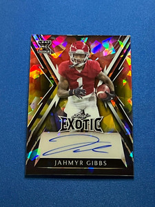 2023 Leaf Exotic Football CRYSTAL Parrot Auto of Jahmyr Gibbs #7/7!!