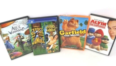 DVD Movie Discs Alice In Wonderland Garfield George Of The Jungle 1 And 2 - Image 1 of 4