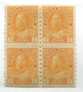 Canada KGV 1 cent Admiral imperf horizontally block of 4 unmounted mint NH - Picture 1 of 1