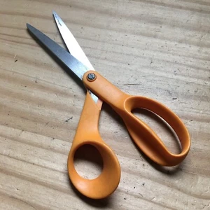 Vintage 1970s Fiskars USA Shears Scissors Orange Handle 8.5"L x3.25"W - Picture 1 of 3