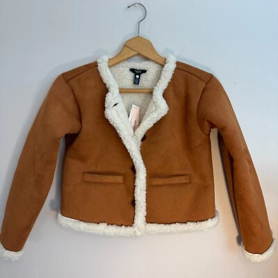 Новый с Ярлыками AQUA девочек длинные рукава искусственного стриженный мех куртка коричневый размер M (8-10) Рекомендуемая розничная цена производителя $99 - Изображение 1 из 4