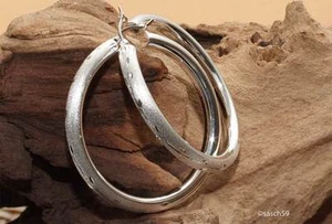 C4b 925 SILBER Ohrringe Ohrhänger Creolen Creole Silbercreole Silbercreolen NEU - Bild 1 von 1