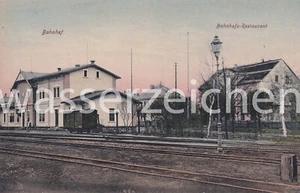 AK ungelaufen Radeburg Bahnhof Bahnhofsrestaurant (3574) - Bild 1 von 2