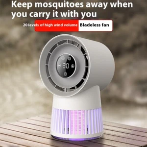 Creative 2-in-1 Mosquito Killing Mini Desk Fan Electric Mosquito Killer USB Rech - Picture 1 of 7