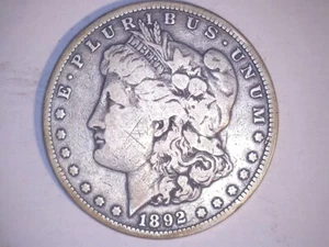 1892-S US Morgan Dollar , Circulated, .7734 oz Silver (US-7290) - Picture 1 of 2