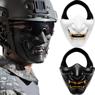 Oni Samurai Half Masks Halloween Costume Party Cosplay Devil Mask for Men Women - Image 1 of 4