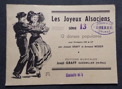 album partition LES JOYEUX ALSACIENS série 13 J. Graff A. Weber clarinette mi b - Photo 1/4