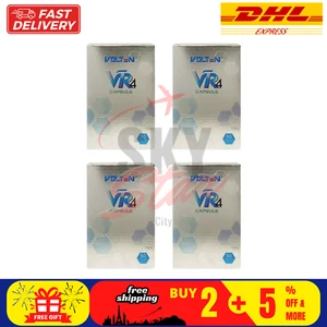 4 Box Volten VR4 Capsule Black Ginger Extract Plant Based General Health 50 Cap - Picture 1 of 17