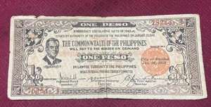 PHILIPPINEN NEGROS OCCIDENTAL 1 PESO 1942 - SEHR GUT - Bild 1 von 2