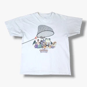 VINTAGE Pokemon 90s T-Shirt Fits Medium M Mens White Tee Short Sleeve Net - Picture 1 of 9
