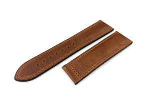 20 22mm Vintage Brown Genuine Leather Strap/Band fit Omega SeaMaster/PlanetOcean - Picture 1 of 17