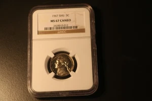 NGC MS-67 CAMEO! 1967 JEFFERSON NICKEL, SMS - Picture 1 of 2