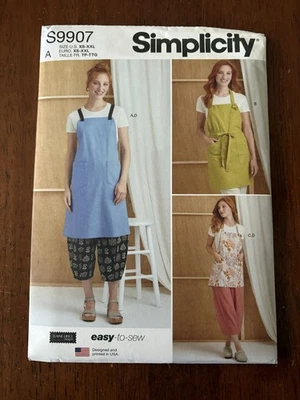 Delantal y pantalón Simplicity 9907 patrón de costura tallas XS-XXL s9907 sin cortar Foto 1 de 2