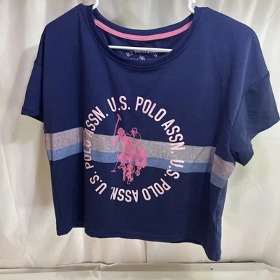 US Polo Assn Theme Shirt- Woman’s Large Tri-color Theme Shirt - Image 1 of 4