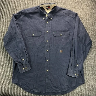 Camisa de Colección Tommy Hilfiger Lino Algodón Manga Larga Cresta Logo Doble Bolsillo Foto 1 de 4