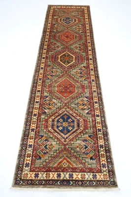 Alfombra de corredor geométrica gris oriental pasillo de 10 pies alfombra... - Imagen 1 de 4