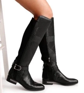Vince Camuto Pordalia Over-the-Knee Boot Black Leather Stretch Size 43 Or US 11 - Picture 1 of 14