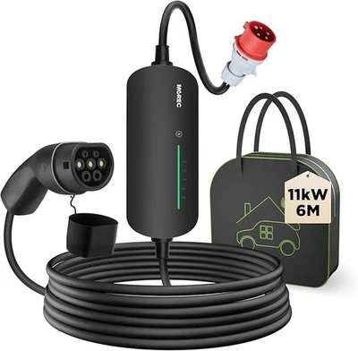 Morec Typ 2 Ladegerät – 11 kW CEE 16A – 6 m EV Wallbox mobil – IP66 – Tragbar - Bild 1 von 4