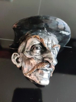 Lotto 14 Maschere FERMACARTE In Peltro argentato VINTAGE ANNI 80 NUOVE - Immagine 1 di 4