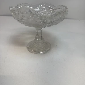 Vintage 6” Crystal Cut Glass Footed Round Bowl Dish 5.5” Tall FOSTORIA - Picture 1 of 8
