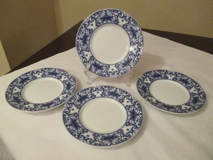 Canton Blue Bread Plates 6" - Asian Blue & White Set 4 - Picture 1 of 4