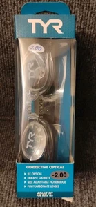 TYR Corrective Optical Swim Goggles Clear -2.00 New In Package - Speedo Googles - Picture 1 of 2