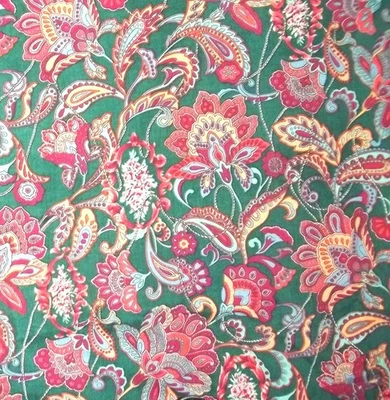 KING, DUVET COVER, Paisley, Cotton, green, maroon, ginger - Image 1 of 3
