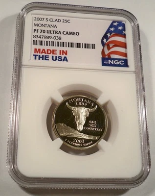 2007-S 25c CLAD NGC PF70UCAM MONTANA QUARTER PROOF ULTRA CAMEO PR 70 MT - Image 1 of 4