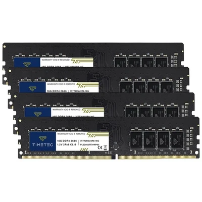 64GB KIT(4x16GB) DDR4 2666MHz PC4-21300 Non-ECC Unbuffered 1.2V CL19 2Rx8 Dua... - Image 1 of 4