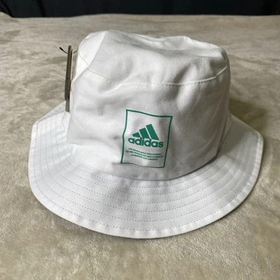 Adidas Men's Lifestyle Bucket Hat White / Green / Grey NEW $30 981859-B - Image 1 of 4