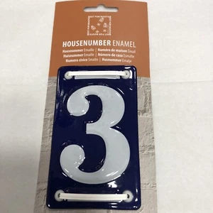 Enamel House Number 3 French Style - Picture 1 of 3