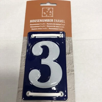 Enamel House Number 3 French Style - Image 1 of 3