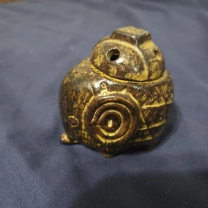 Keramik Elefant Räucherkegel Brenner Steinzeug Boho Pottery Azteken geätzt Mini - Bild 1 von 8