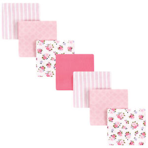 Luvable Friends Baby Girl Cotton Flannel Receiving Blankets, Garden 7-Pack