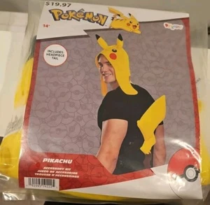 Disguise Pikachu Pokemon Headpiece Tail Unisex Halloween Costume Accessory Kit - Picture 1 of 2