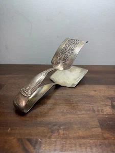 Tiffany & Co. Asparagus Tongs 7-3/4" Silver Flatware (1909) St. Dunstan Monogram - Picture 1 of 7