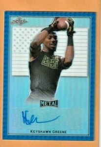 2020 KEYSHAWN GREENE LEAF METAL ALL AMERICAN AUTO BLUE REF RK #5/15  NEBRASKA