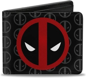 Buckle-Down Men's Bifold Wallet-Deadpool Logo Centered-Monogram - Picture 1 of 3