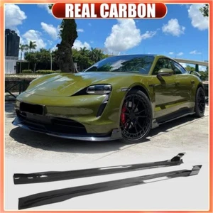 Alerón labios extensión faldón lateral fibra de carbono real para Porsche Taycan 2020-2024 - Imagen 1 de 16