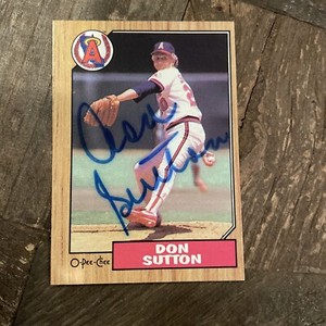 1987 Don Sutton Signed Baseball Card - O-Pee-chee Angels Autographed