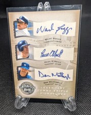 2004 Upper Deck Legends Timeless Teams Triple Signatures Mattingly O'Neill Boggs