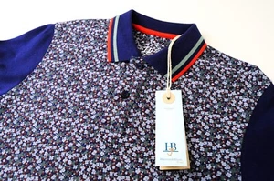 Harmont & Blaine Herren T-shirt M Marineblau Langärmelig Polo Blumenaufdruck - Bild 1 von 8
