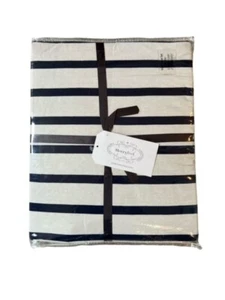 Merryfeel King Duvet Cover and 2 Shams Navy Striped   NEW 100% COTTON - Picture 1 of 1