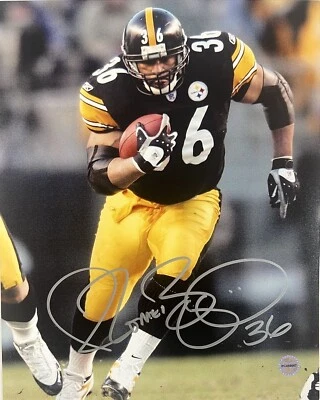 Foto rara assinada autografada 10x8 de Jerome Bettis Pittsburgh Steelers certificado de autenticidade PCA - Imagem 1 de 4